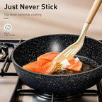 30 Piece Pots and Pans Set Non Stick, Granite Induction Cookware Sets, Nonstick Kitchen Cookware Sets, Non Toxic Cookware Set with Frying Pans and Saucepan, Kitchen Pots and Pans Set, Black