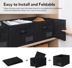 GRANNY SAYS Storage Bins, Storage Baskets for Shelves, Fabric Storage Bin for Clothes, Closet Organization Bin, Collapsible Storage Bins with Handles, Decorative Storage Box, Black, Jumbo, 3-Pack