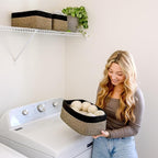 NaturalCozy 13.5”x8.5”x5.5” Rectangle Storage Baskets for Shelves 3 Pack | Cotton Rope Woven Small Baskets for Organizing | Small Storage Bins for Nursery, Bathroom, Closet, Shelf, Decorative
