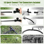 50FT 1/4 Inch Drip Irrigation Tubing with 5 Pack Push-to-Connect 1/4" Tee Connectors, Distribution Drip Line Hose & Universal Tee Fitting, for Drip Irrigation Parts or Drip System and Misting System