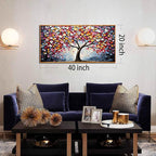 Framed Canvas Wall Art for Living Room Bedroom Office Large Tree of Life Wall Art Colorful Tree Picture Modern Canvas Prints Decor Size 20x40