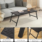 Black Wooden Coffee Tables for Living Room Folding Floor Table Desk for Sitting on The Floor Rectangular Portable Low Floor Desk for Small Spaces Apartments
