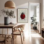 Poster Master Dictionary Art Poster - Retro Ladybug Print - Insect Art - Red Bug Art - Gift for Men, Women & Animal Lover - Minimal Decor for Living Room & Kid's Room, 24x32 Unframed Wall Art