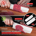 MAD SHARK Nakiri Knife 7 inch Chef Knives, Vegetable Kitchen Knife with High Carbon Stainless Steel Blade, Multipurpose Asian Knife for Chopping, Cutting and Slicing with Ergonomic Handle