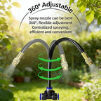 60 Ft Drip Irrigation System for Garden - Drip Irrigation Kit with 19 360°Adjustable Copper Nozzles Hose, Automatic Atomizing Plant Watering Sprinkler System for Yard, Lawn, Greenhouse, Potted