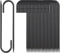 16 Inch Rebar Stakes J Hook 26 Pack Ground Stakes Heavy Duty Tent Stakes with Chisel Point End Chain Link Fence Stakes Galvanized Steel Ground Anchors Metal Spikes Black Coated