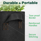 LotFancy 5-Pack 10 Gallon Grow Bags, Thickened Nonwoven Aeration Fabric Pots with Reinforced Handles, Heavy Duty Gardening Planter Containers for Vegetables Flowers Fruits, Black
