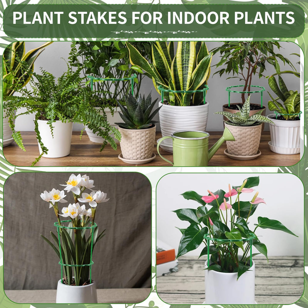 Moiggonoy 12 Pack Plant Support Stakes Sets - Versatile Plant Cages, Stackable Garden Flower Support， Small Plant Stakes for Indoor Plants,Tomato,Monstera, Peony, Hydrangea, Climbing Plants