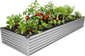 DIIYIV 12x4x1.5FT Galvanized Raised Garden Bed,Vegetable Boxes-Rectangle Metal Flower Box,Large Planter Raised Beds Outdoor Garden for Planting,Fruit,Herb-Silver