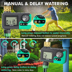 RESTMO Sprinkler Timer with Brass Inlet, Water Timer for Garden Hose, Rain Delay/Manual/Automatic for Outdoor Faucet, Drip Irrigation and Lawn Watering System