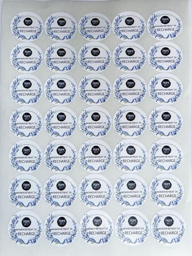 Custom Stickers for Weddings, Birthdays & Businesses - Personalized Labels with Your Logo - Waterproof, Fade and Heat Resistant - Pack of 100-1000 (Wreath H, 3 Inch)
