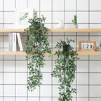 BLEUM CADE Fake Hanging Plants, 2pcs Artificial Hanging Potted Plant, Faux Mandala Vines Hanging Plant Greenery for Wall Shelf Home Living Room Indoor Outdoor Decor