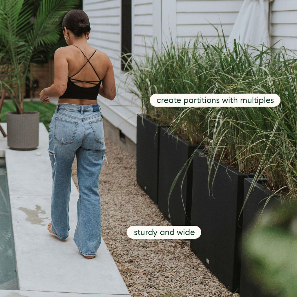 Veradek Block Series Span Planter - Tall Rectangular Outdoor Planter