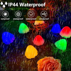 OZS 2PK 32LED 55FT Mushroom Solar Garden Lights Outdoor, Solar String Lights Waterproof with 8 Lighting Modes, Solar Garden Decor for Outside, Pathway Light for Yard Decoration (Multicolor)