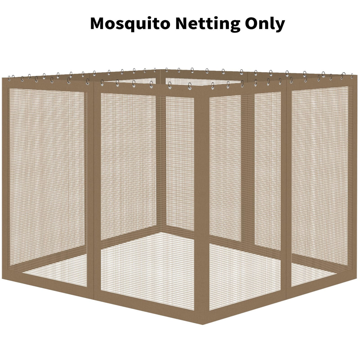 OIPUNSHLE 10x10 Gazebo Universal Replacement Mosquito Netting, Brown
