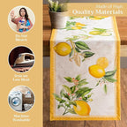 Maison d' Hermine Table Runner 100% Cotton Single Layer Table Runners 108 inches Long Decorative for Home Kitchen Dining Party Wedding Bridal Shower Spring Summer (Limoncello, 14.50" x 108")