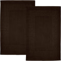 DAN RIVER Greek Bath Mat - Brown, 100% Ring Spun Cotton, Pack of 2, 20x32 inches, 800 GSM, Non-Slip, Absorbent, Quick Drying, Machine Washable Bathroom Floor Mats for Shower, Kitchen & Bath