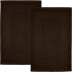 DAN RIVER Greek Bath Mat - Brown, 100% Ring Spun Cotton, Pack of 2, 20x32 inches, 800 GSM, Non-Slip, Absorbent, Quick Drying, Machine Washable Bathroom Floor Mats for Shower, Kitchen & Bath