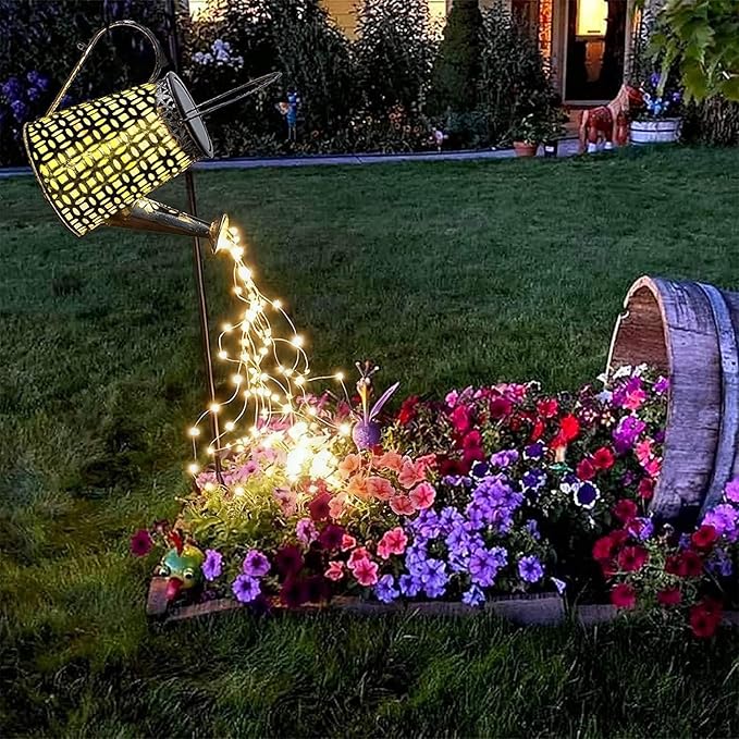 B-Best Solar Lights Outdoor Garden Decorations,Watering Can Landscape Light Large Hanging Lantern ,Outside Waterproof Patio Decor Perfect Gardening Gift