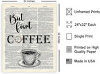 Poster Master Dictionary Art Poster - But First Coffee Print - Cafe Art - Gift for Men, Women, Coffee Lovers & Barista - Funny Decor for Kitchen, Restaurant or Dining Room, 24x32 Unframed Wall Art