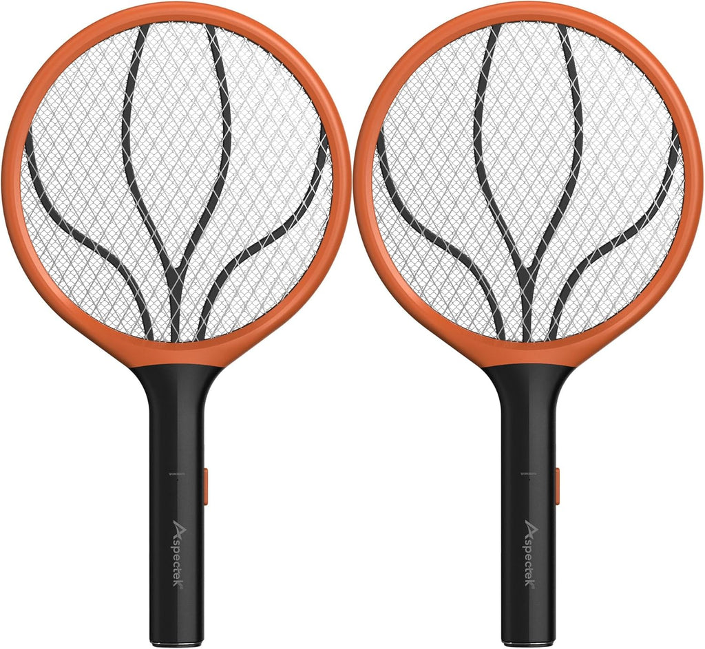 ASPECTEK 2-Pack Electric Fly Swatter, 3000V Bug Zapper and Mosquito Racket for Indoor and Outdoor Use, Handheld Insect and Mosquito Killer (2xAA Batteries Not Included)