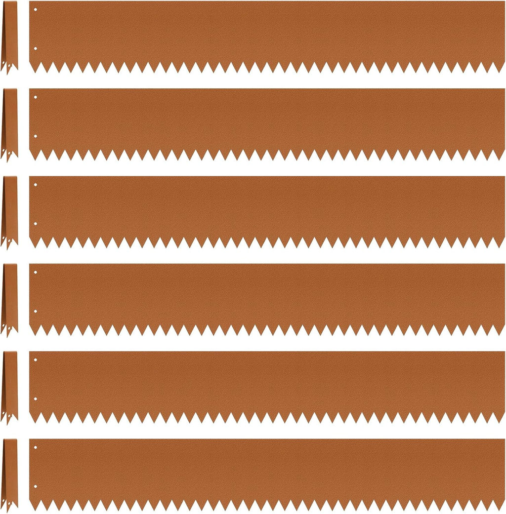 Steel Landscape Edging 6-Pack 40" L x 6" H Strips Steel Garden Bed Metal Borders Hammer-in 40 Gauge Edging Border with 6 Clips Bendable Metal Edge for Garden Yard Park Lawn(Brown, 20Ft)