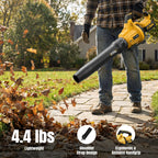 LOSART Leaf Blower Cordless, 650CFM & 3 Speed Levels, 1200W Electric Cordless Leaf Blower with 2 x 5.0Ah Batteries & Fast Charger, Blowers for Lawn Care, Yard, Blowing Leaves, Dust, Snow