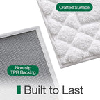 LUMI Bathroom Rugs, Ultra Soft Absorbent Bath Mat for Shower, Non Slip Washable Bath Rugs with Rubber Backing, Microfiber Plush Quick Dry Floor Mat for Bathtub, Floor, White, 17x30