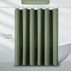 Waterproof Fabric Shower Curtain Extra Long Waffle Weave Heavy Duty Bathroom Shower Curtain Set, 256GSM Weighted Thick Shower Curtain with 12 Rust-Resistant Hooks,72Wx90H Sage Green