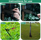 Sintuff 36 Pcs Heavy Duty Tree Stake Kits Stake and Support for Young Leaning Tree Anchor Straightening Kit, 15.8'' Support Straps, 11.8'' Steel Stakes, 13.12ft Rope(Army Green)