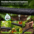 Bluepro Flat Soaker Hose, 100 ft Drip Irrigation Hose with Brass Splitter