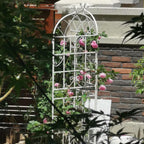 4 Pack Metal Garden Trellis 71" Fence Rustproof Garden Trellis for Climbing Plants Support Roses Flower Outdoor Lawn, Cream White