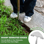 Haliaeetus Manual Edger, 39.3'' Garden Edger with Serrated Edge for Easily Hacking Through Dirt and Weed, Hand Edger with T-Grip Offer Comfort and Control, Stainless Steel Lawn Edger Tool for Sidewalk