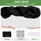 Bird Netting - Garden Poultry Netting with 3/4" Mesh Net, 50x50ft for Chickens, Heavy Duty Nylon for Fruit Tree, Orchard Protection