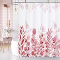 MitoVilla Pink Eucalyptus Shower Curtain, Plant Leaves Vintage Fabric Shower Curtains for Rustic Bathroom Decor, Chic Modern Botanical Shower Curtain, 72x72