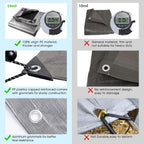 Yescom 12x20 Ft 14 Mil Heavy Duty Reinforced Poly Tarp Reversible Waterproof Tarpaulin Ground Sheet Cover Reversible Silver Black Tarps