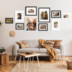 KINLINK A4 Picture Frame, White Solid Wood Frames with Acrylic Plexiglass for Pictures A5 with Mat or A4 without Mat, Tabletop and Wall Display Photo Frame 4 Pack