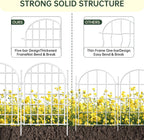 32.5ft(L) x 22in(H) Panels Garden Fence, 30 Panels Arched No Dig Fence, Decorative Animal Barrier Fencing with Ground Stake, Rustproof Metal Garden Edging Border for Dog, Outdoor Patio Decor, White