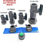 Rain Barrel Spigot Kit - 3/4" PVC Full Port Ball Valve with Bulkhead Fitting +Hose Adapter