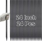 VVOKGO Rebar Stakes 24 Inch Ground Straight Concrete Form Stakes Heavy Duty (24pcs), 3/8" Diameter Metal Steel Spikes Anchors with Chisel Point End for Plant Support, Garden Border,Landscape Edging
