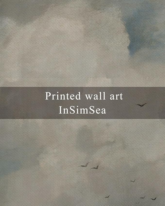 InSimSea Framed Canvas Wall Art Vintage Decor, Home Decor Classical Oil Paintings Sky Cloud Birds Prints, Vintage Landscape Large Wall Art for Living Room Bedroom Bathroom Office Decor, 20"x30"