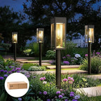 Philips 2 Packs Solar Pathway Lights Outdoor, Glass Metal Led Garden Landscape Lightings, 3000K Warm White, Waterproof for Decor Yard, Walkway, Patio, Driveway, Lawn