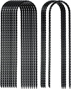 Nigh Coated Rebar Trampoline Wind Stakes Set of 12 Safety Ground Anchors Stakes Extra Heavy Duty Metal Landscape Staples 10 Inches Long (Black)