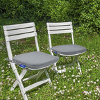 SleepMan Outdoor 17"x16" Chair Cushions with Ties Set of 4, Water Resistant All Weather U-Shape Seat Pads for Patio Garden Furniture Indoor Fade Resistant Patio Cushions (Light Grey)