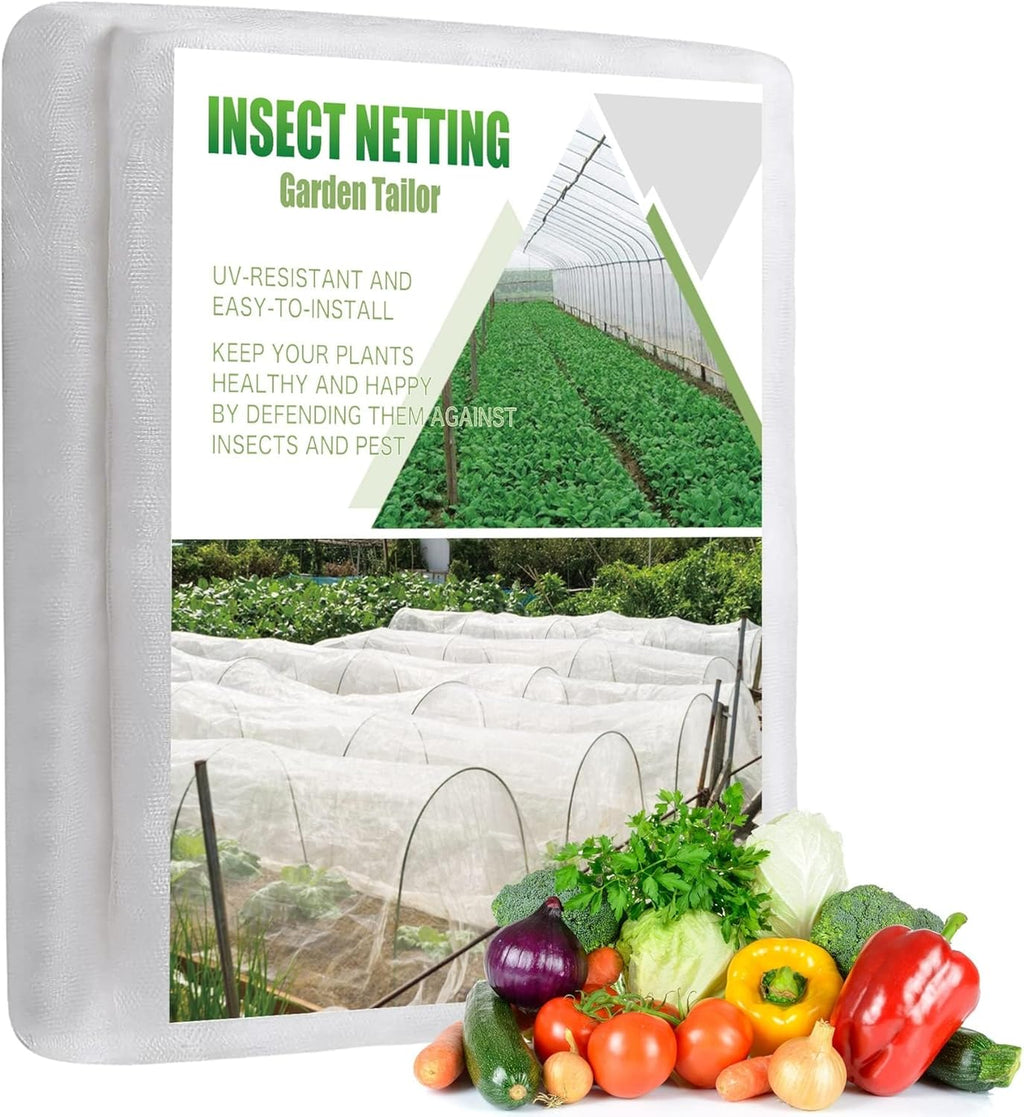 Garden Netting Pest Barrier: Ultra Fine 15'x20' Bug Netting for Garden Protection Row Cover Raised Bed Screen Mesh Greenhouse Mosquito Net, Protecting Tree Plants Vegetable Flowers Fruits