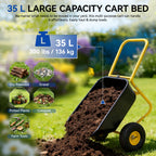 Dual Wheel Garden Wheelbarrow with 10-Inch Pneumatic Tires,300 LBS Capacity