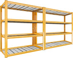 REIBII 40" W Garage Shelving 2240 LBS Storage Shelves Adjustable Heavy Duty Shelving 4 Tier Metal Shelves for Storage 59.5"H Metal Shelf for Pantry Basement Warehouse 40"W × 19.5"D × 59.5"H, 2 Pack