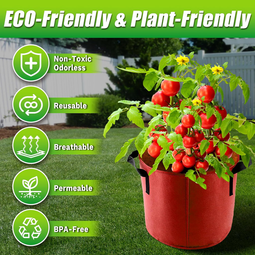 7 Gallon Grow Bags, 7 Pack Colorful Fabric Plant Pots with Handles for Garden and Outdoor Planting