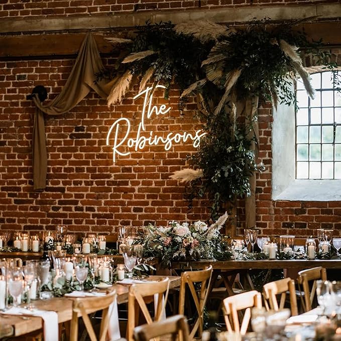 MOLCOVEX Custom LED Neon Signs for Wall Decor Personalized Name Lights for Wedding Bedroom Home Decor Game Room Bar Salon Birthday Party Business Large Logo (2 Lines Optional 18" to 60")