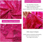Fuchsia Sequin Backdrop Drapes 4 Panels 2FTx8FT Glitter Backdrop Curtains for Wedding Party Stage Decorations